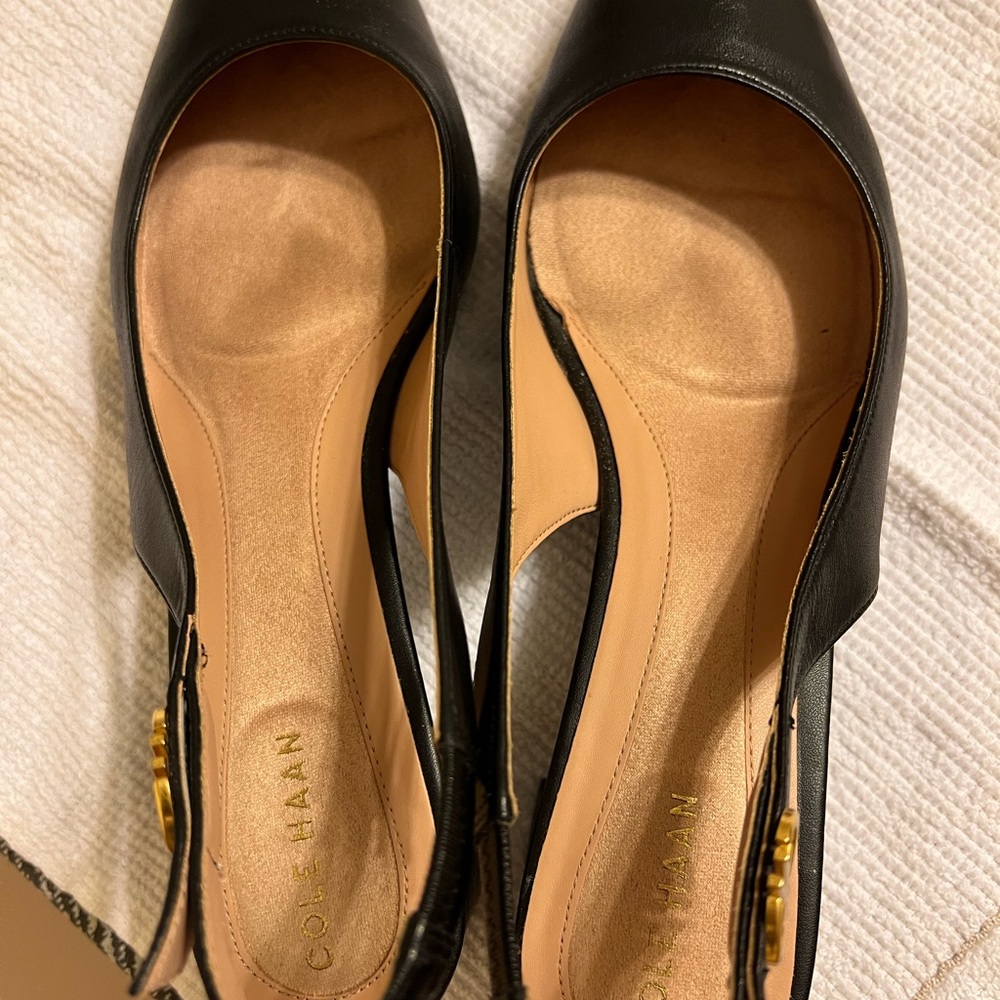 Cole Haan Black Heels with Slingback Design - Picture 4 of 4
